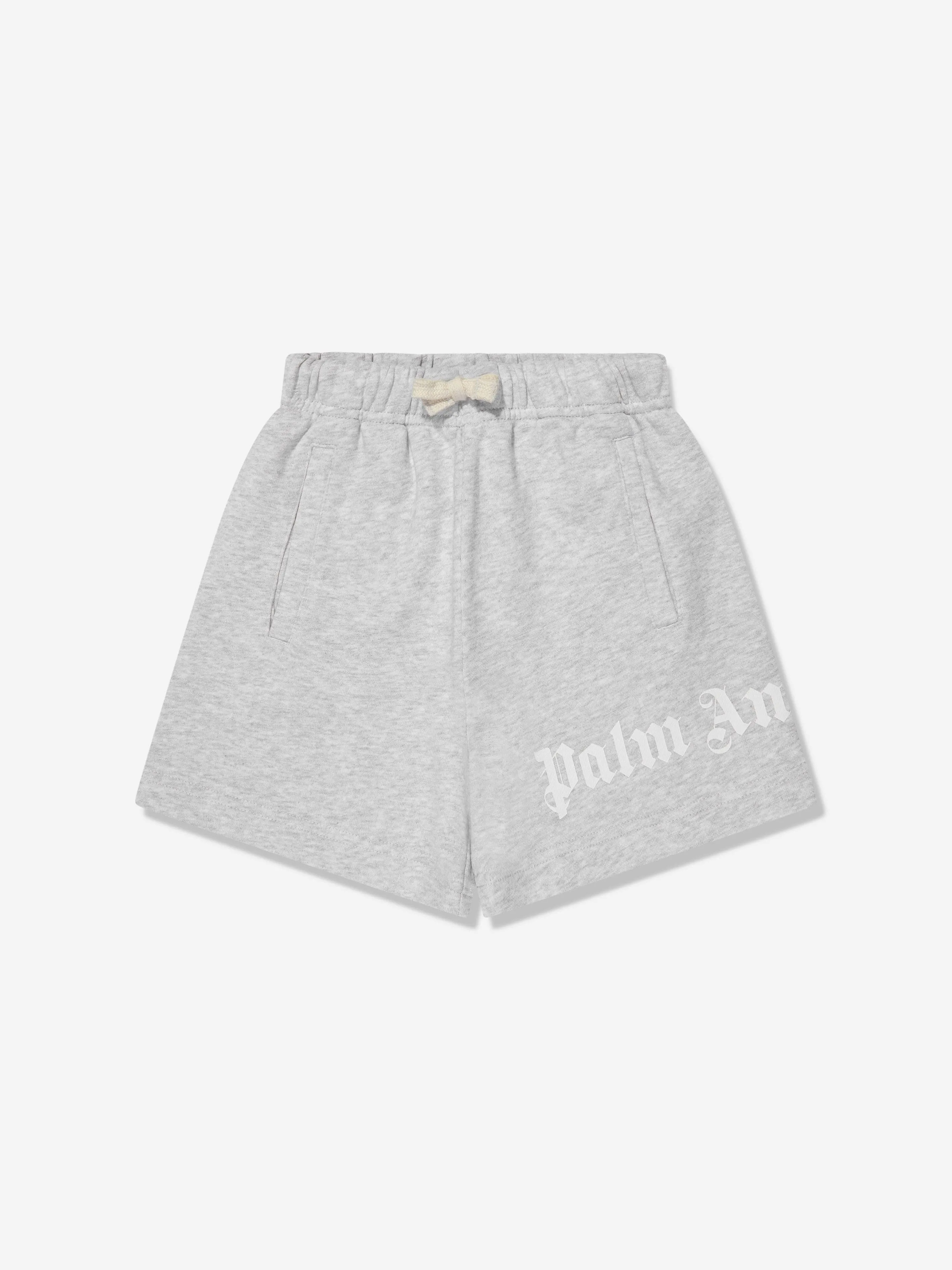 Palm Angels Boys Classic Overlogo Sweat Shorts in Grey