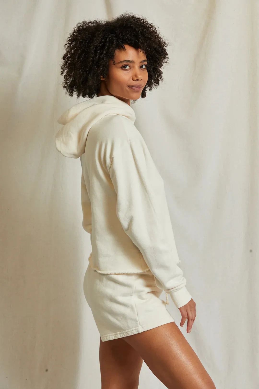 Perfect White Tee Aruba Fleece Sweatshorts in Bright Ivory