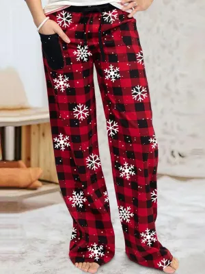 Plaid Pajama Bottoms Cotton Flannel Lounge Pants Sleepwear Comfy Pajamas