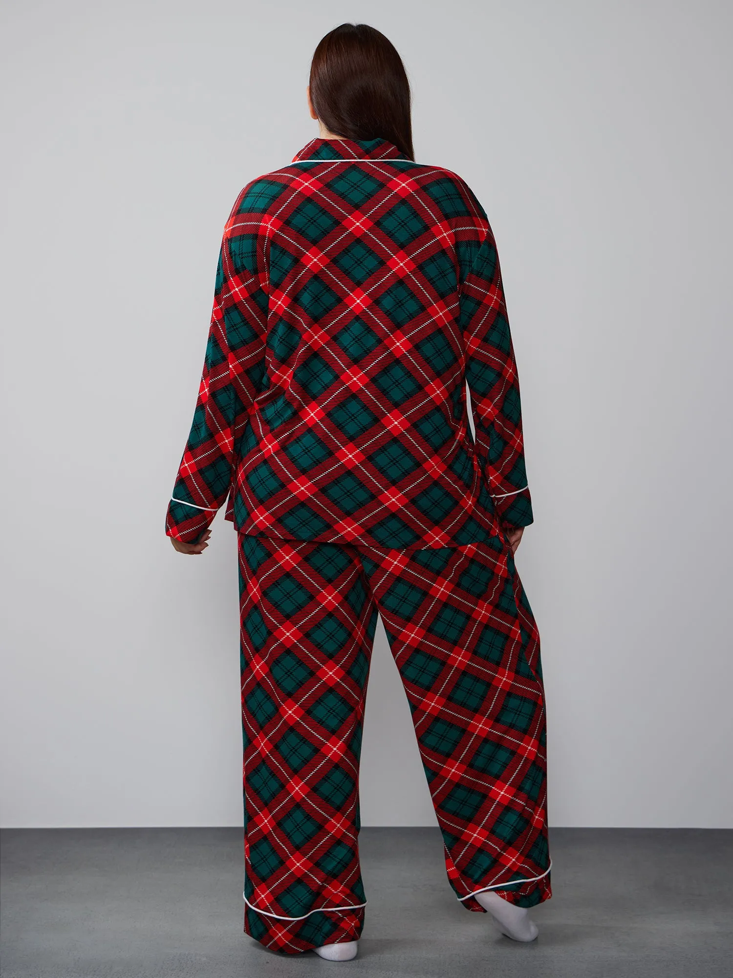 Plus Plaid Christmas Pajama Set