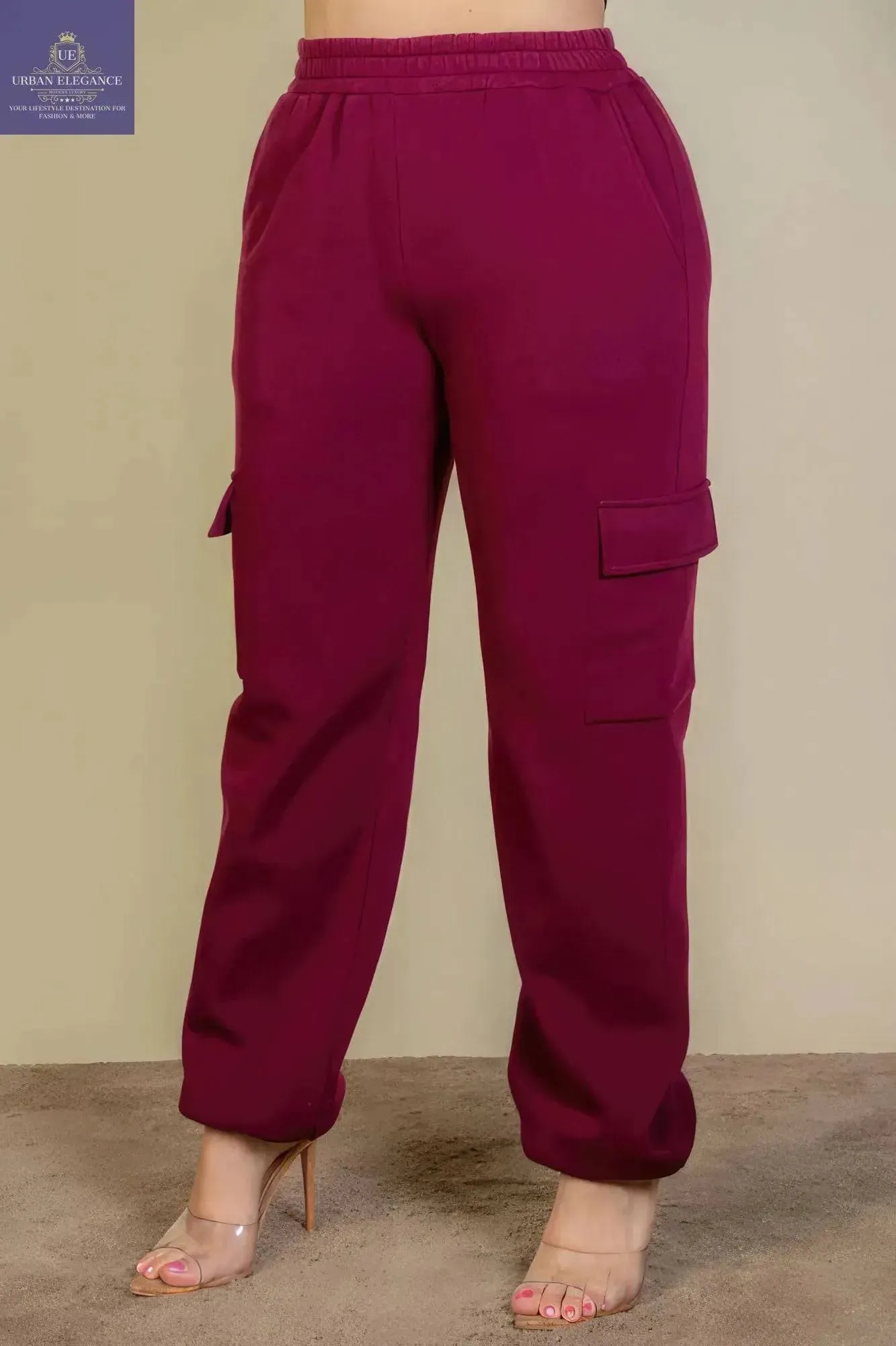 Plus Size Side Pocket Drawstring Waist Sweatpants