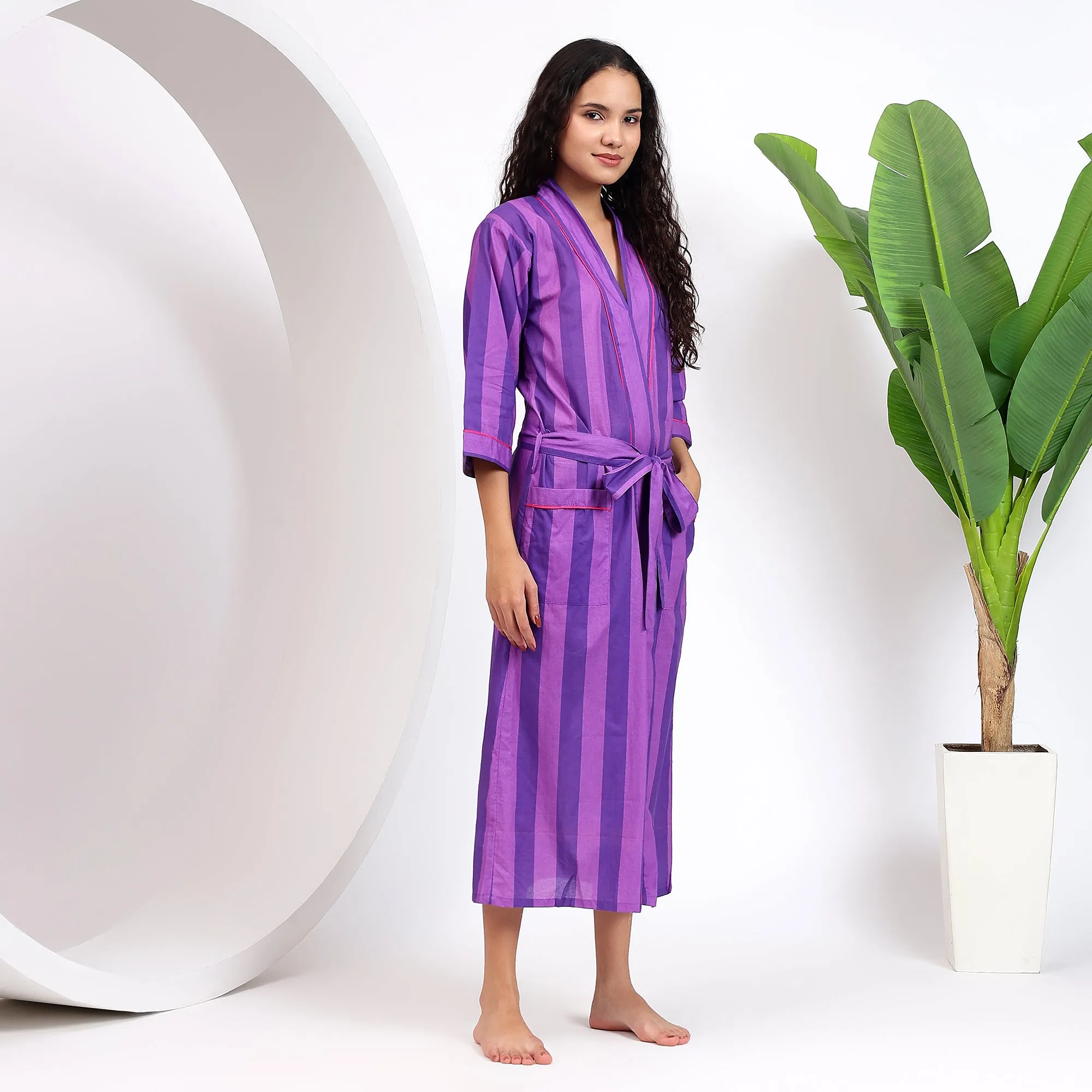 Purple Kimono Robes for Loungewear | Elegant & Comfortable