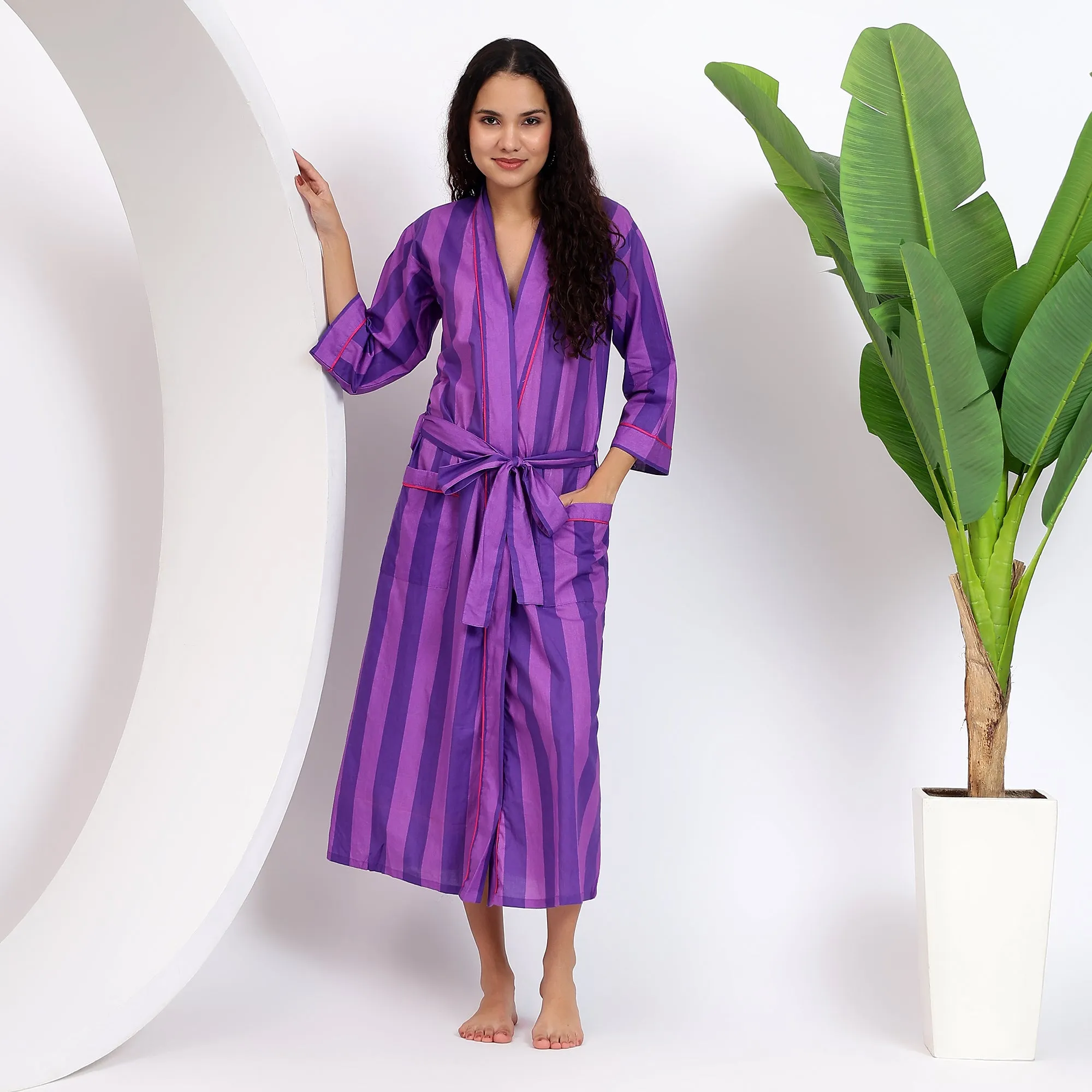 Purple Kimono Robes for Loungewear | Elegant & Comfortable