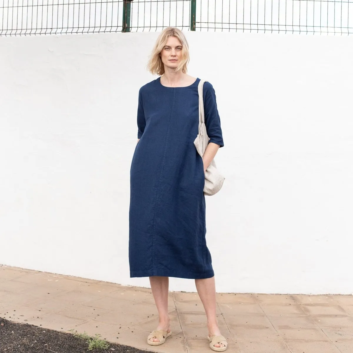 R: SEUL maxi linen tunic (Size: M/L; Color: Oat Milk)