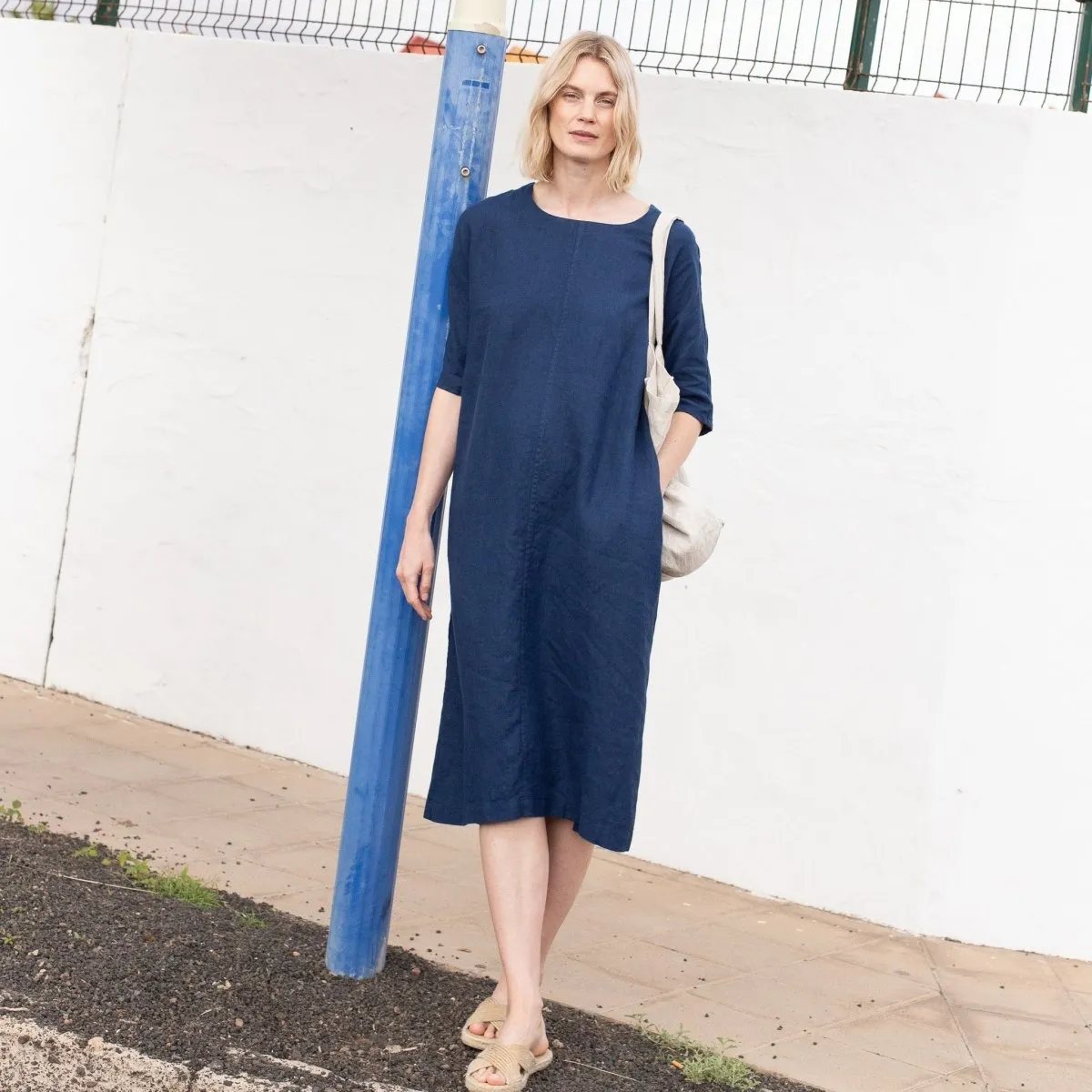 R: SEUL maxi linen tunic (Size: M/L; Color: Oat Milk)