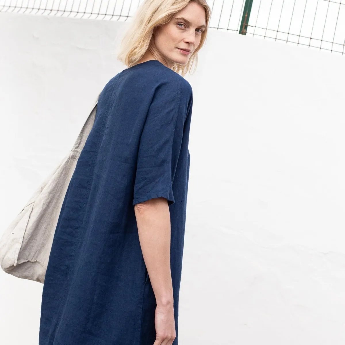 R: SEUL maxi linen tunic (Size: M/L; Color: Oat Milk)