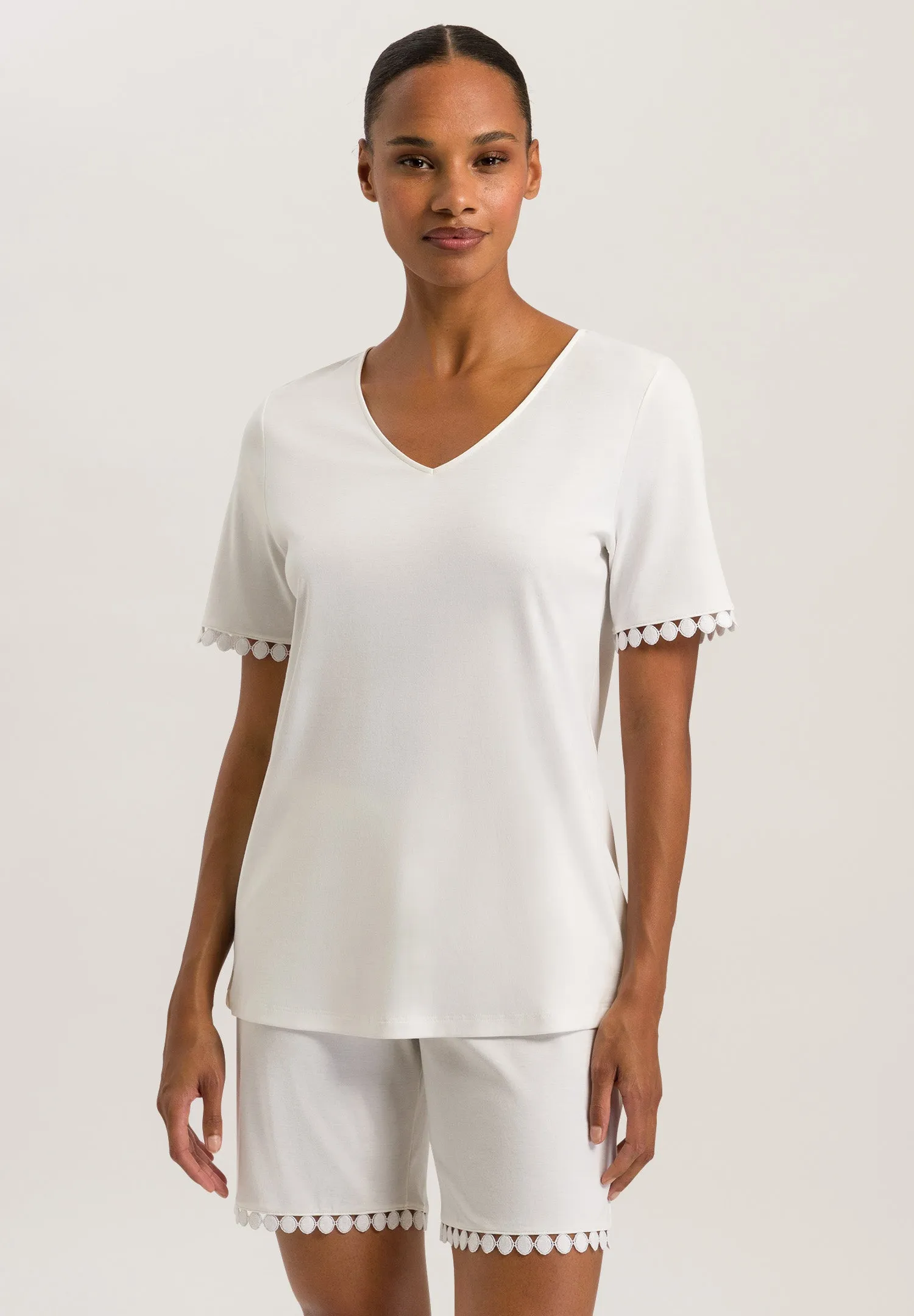 Rosa Embroidered Short Pajama Set | Off White 74935-102