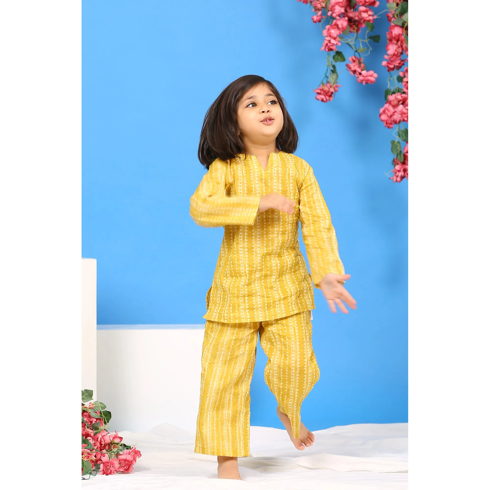 Shibori on Yellow Kids Loungewear Set