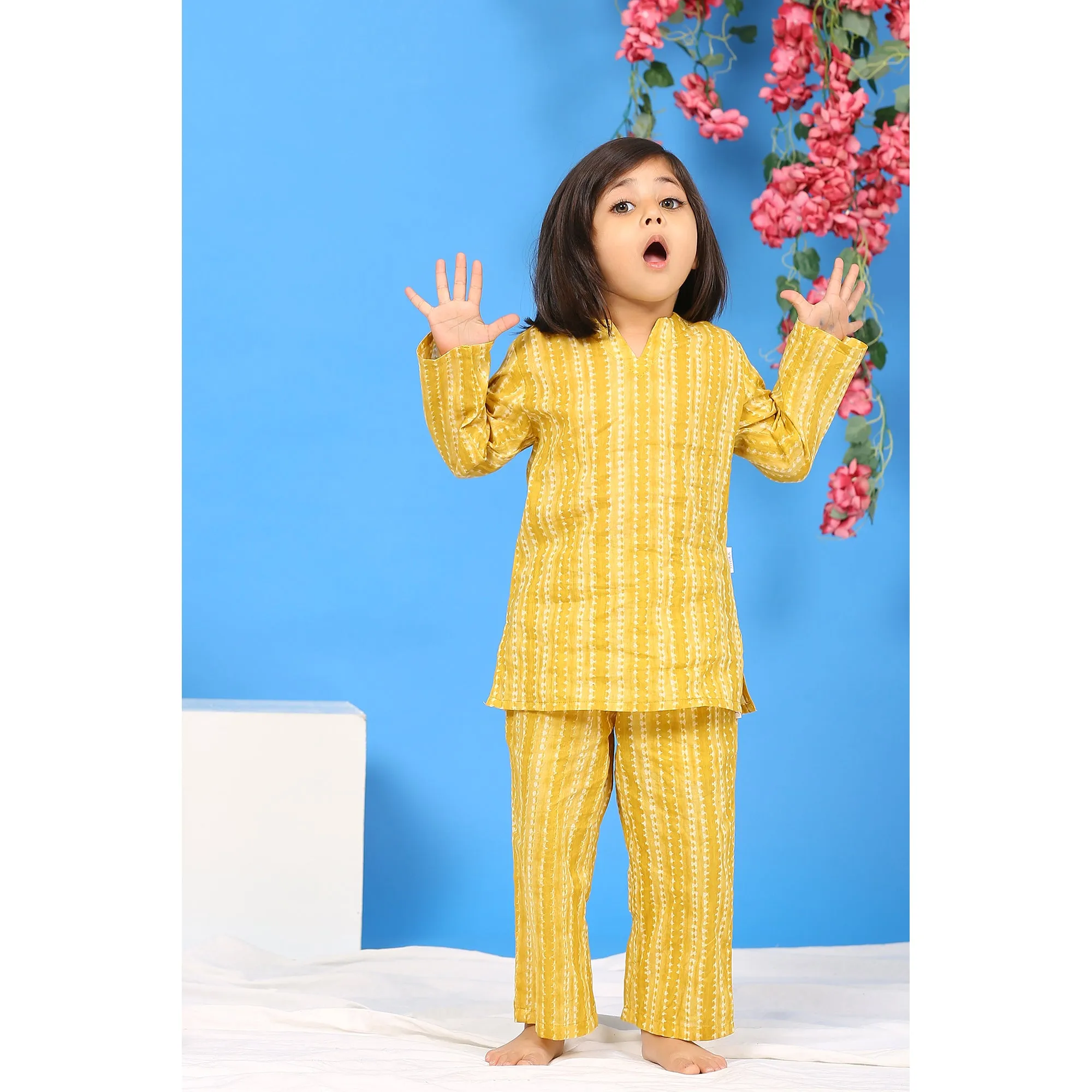 Shibori on Yellow Kids Loungewear Set