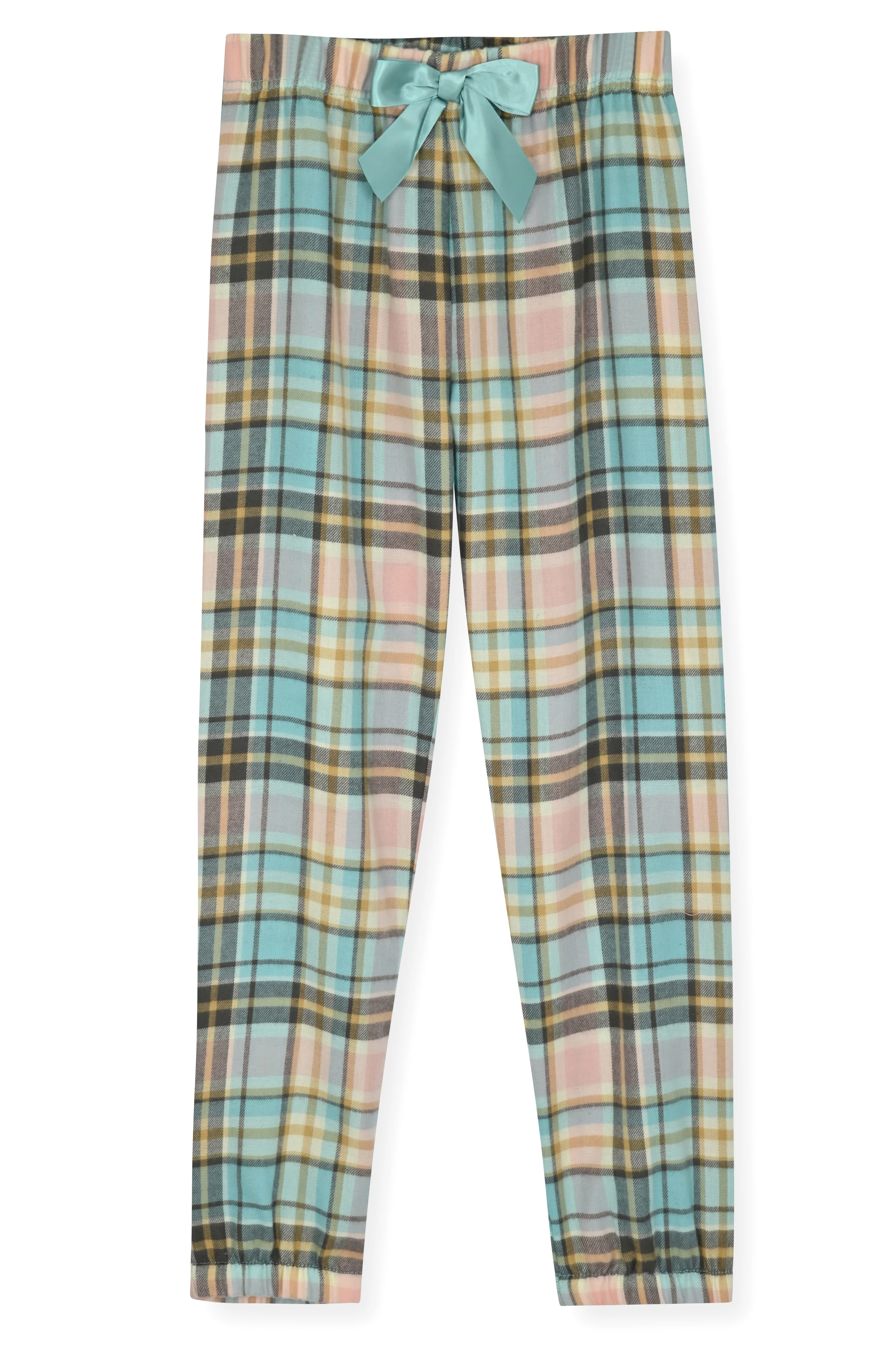 Sleep On It Girls 2-Piece Woven Flannel Plaid Pajama Set - Blue