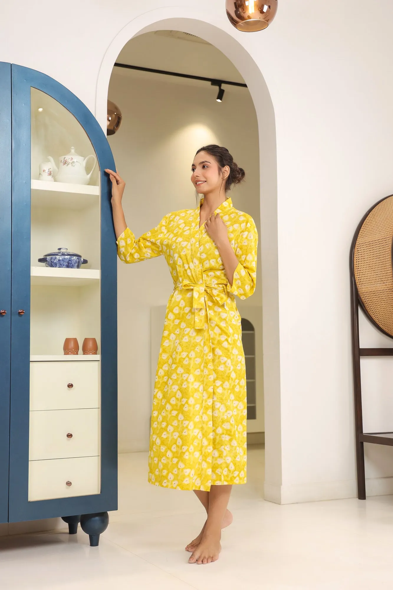 Snug Sorcery Yellow Cotton Robe