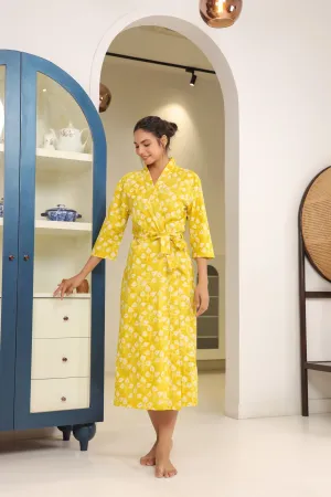 Snug Sorcery Yellow Cotton Robe