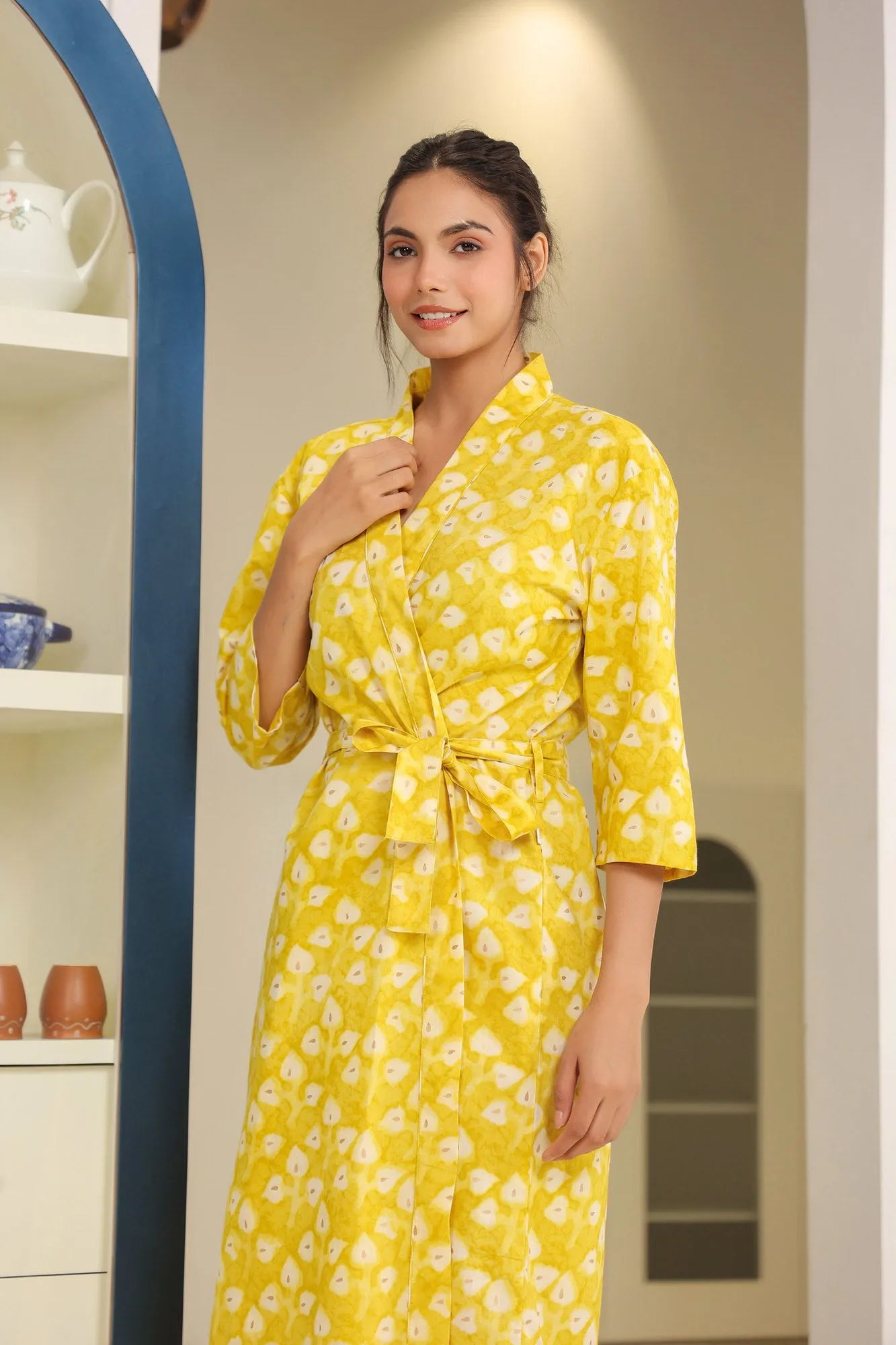 Snug Sorcery Yellow Cotton Robe