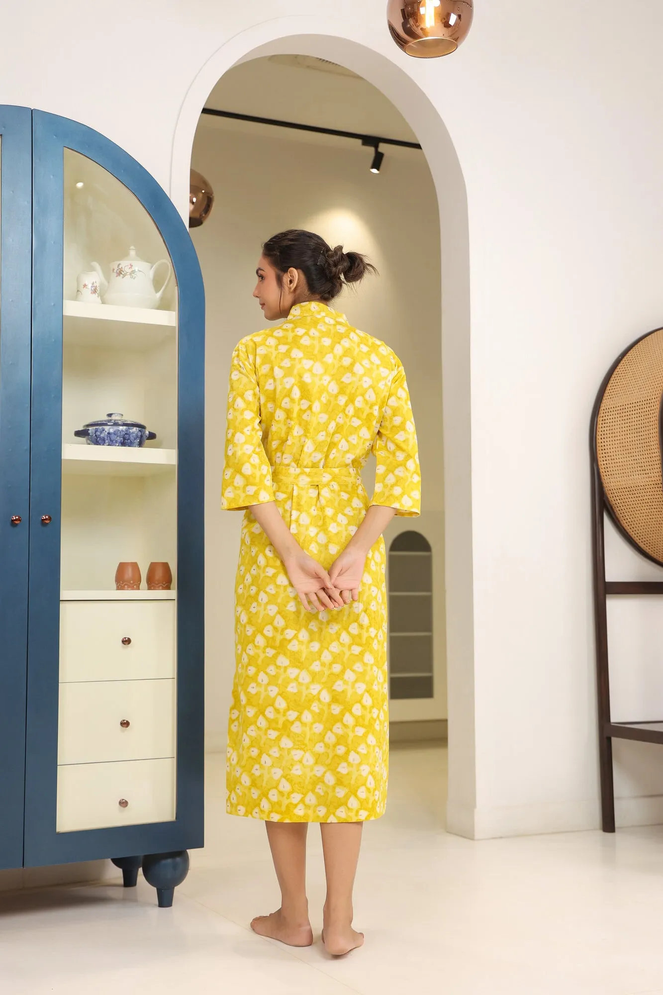 Snug Sorcery Yellow Cotton Robe