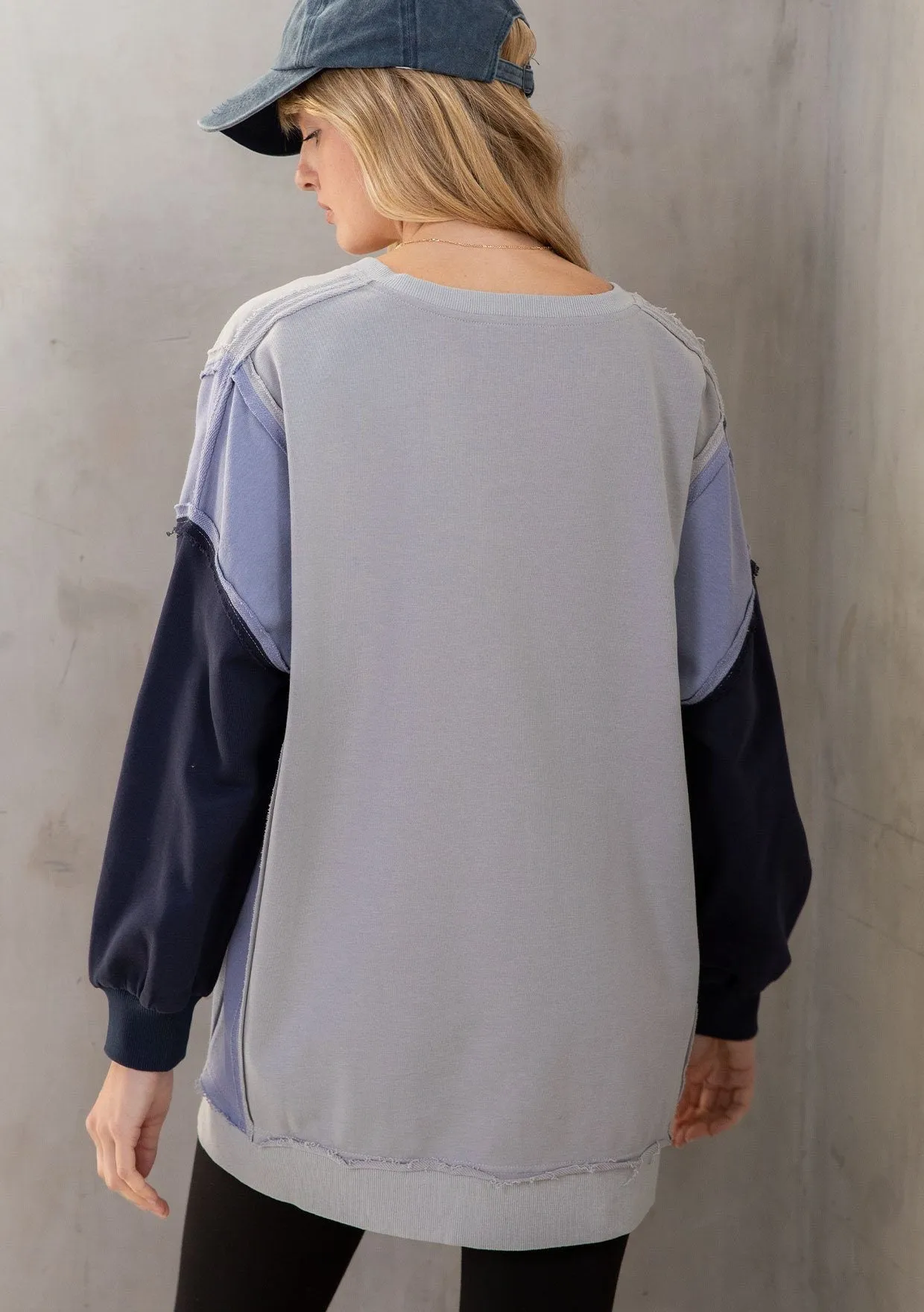 Stitched Together Colorblock Sweatshirt