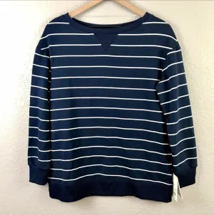 Striped Soft Fleece Lounge Sweatshirt