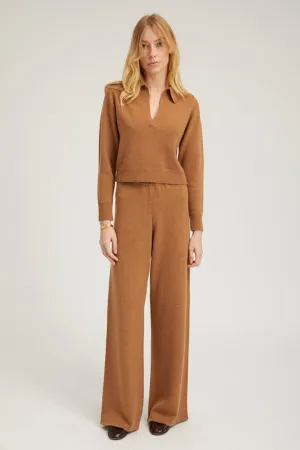 Tan Cashmere Easy Pants