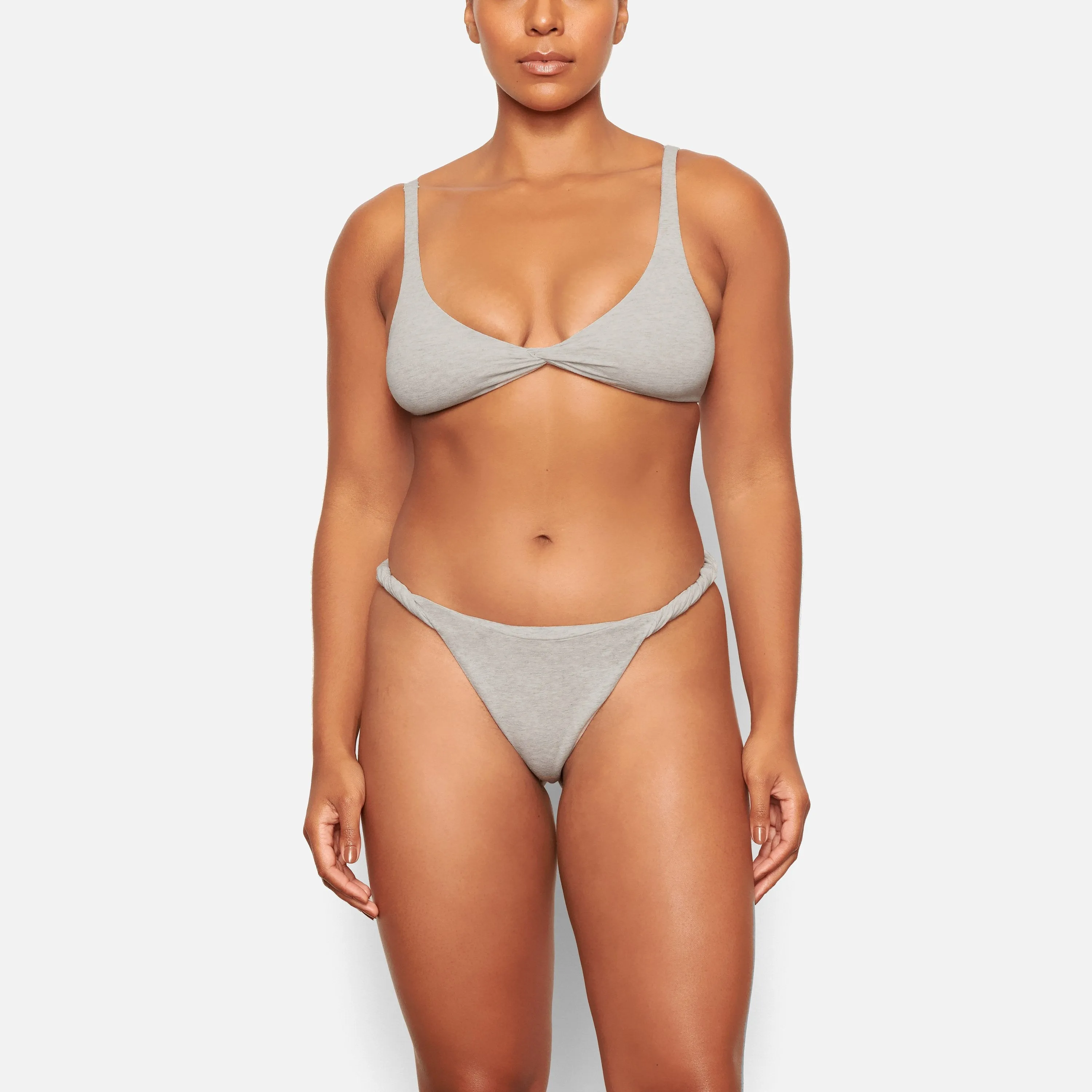 TWIST BIKINI | LIGHT HEATHER GREY