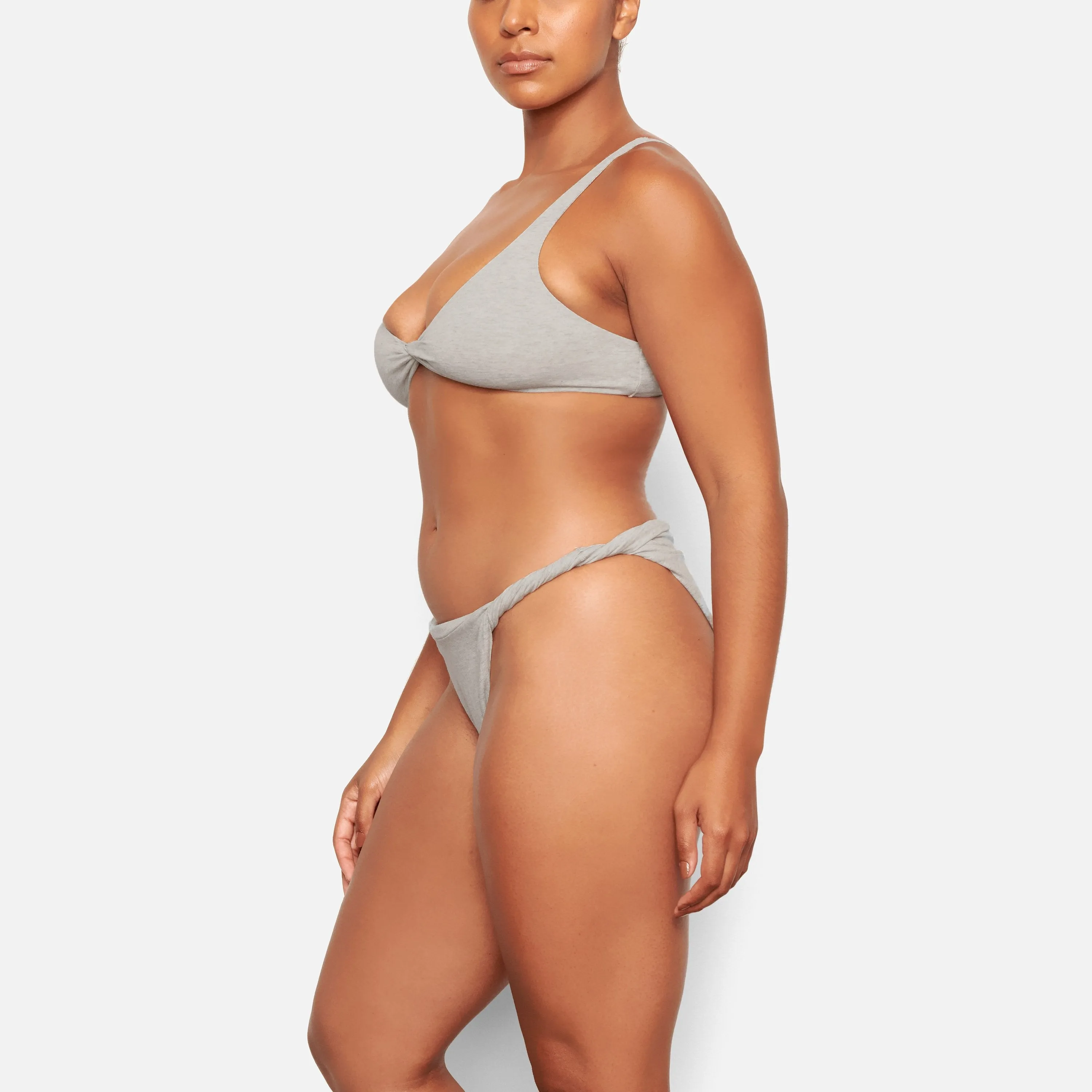 TWIST BIKINI | LIGHT HEATHER GREY