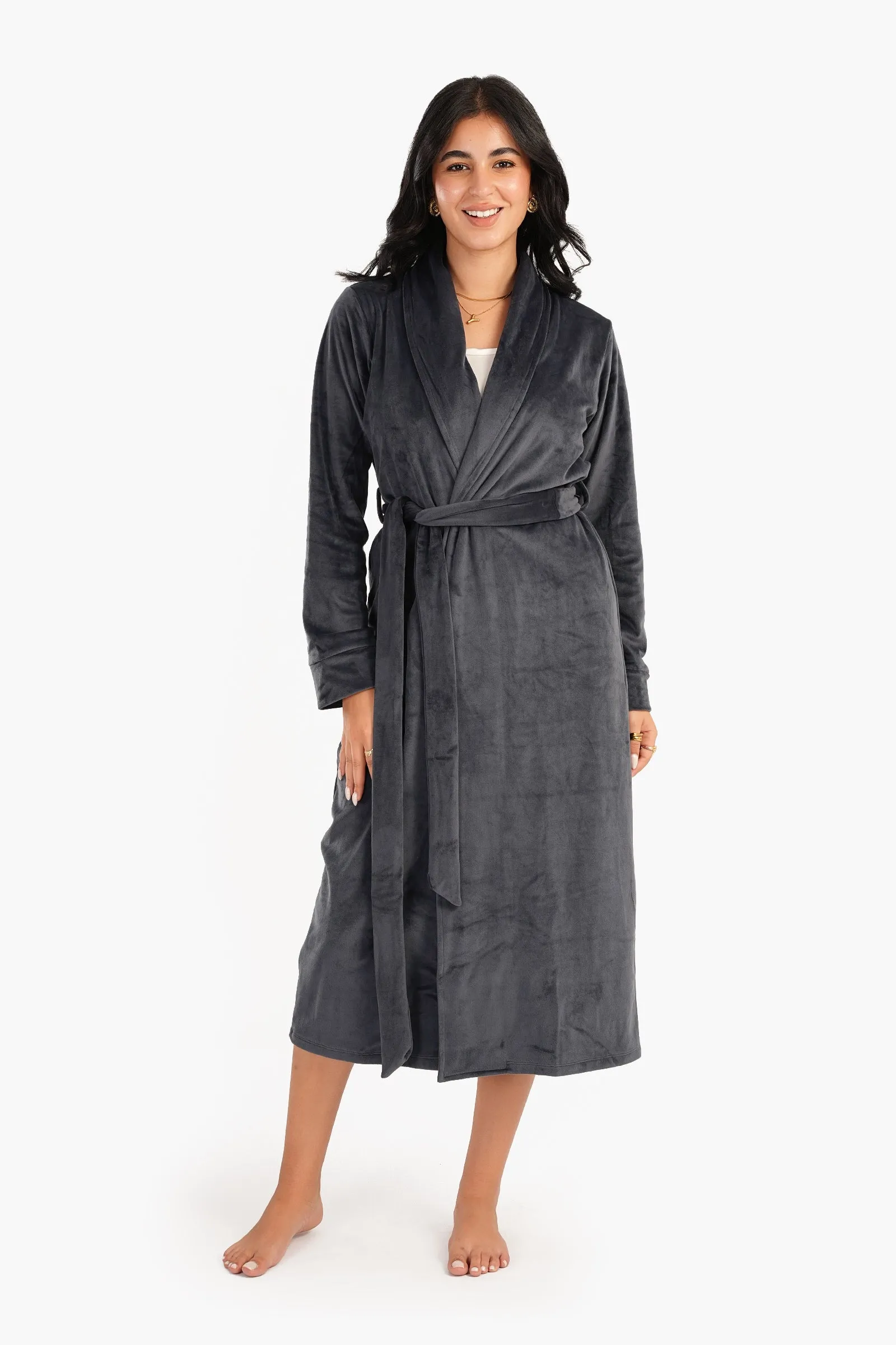 Velvet Shawl Collar Robe