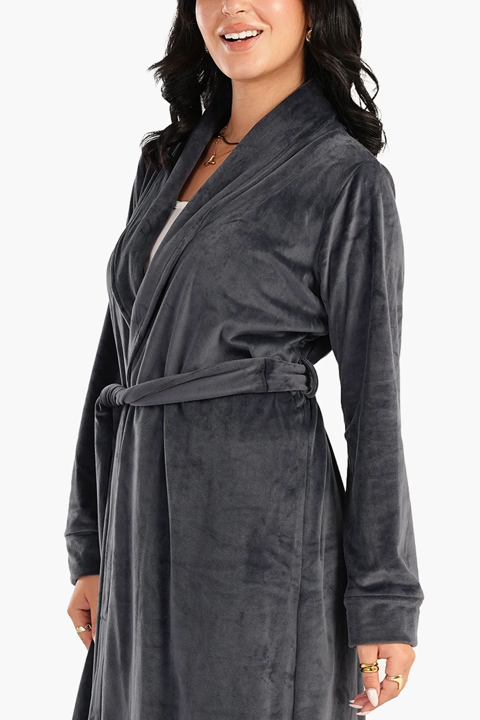 Velvet Shawl Collar Robe