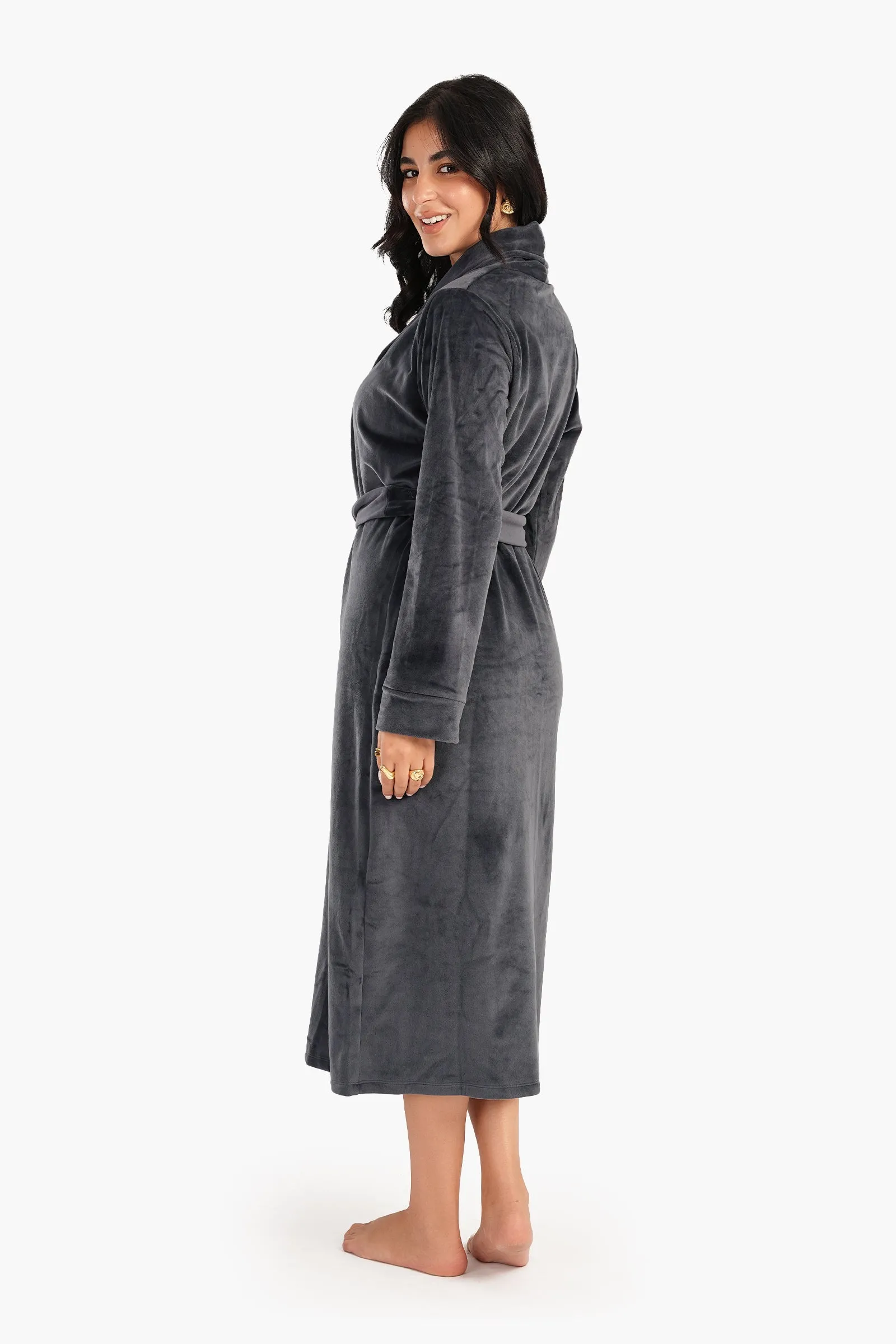 Velvet Shawl Collar Robe