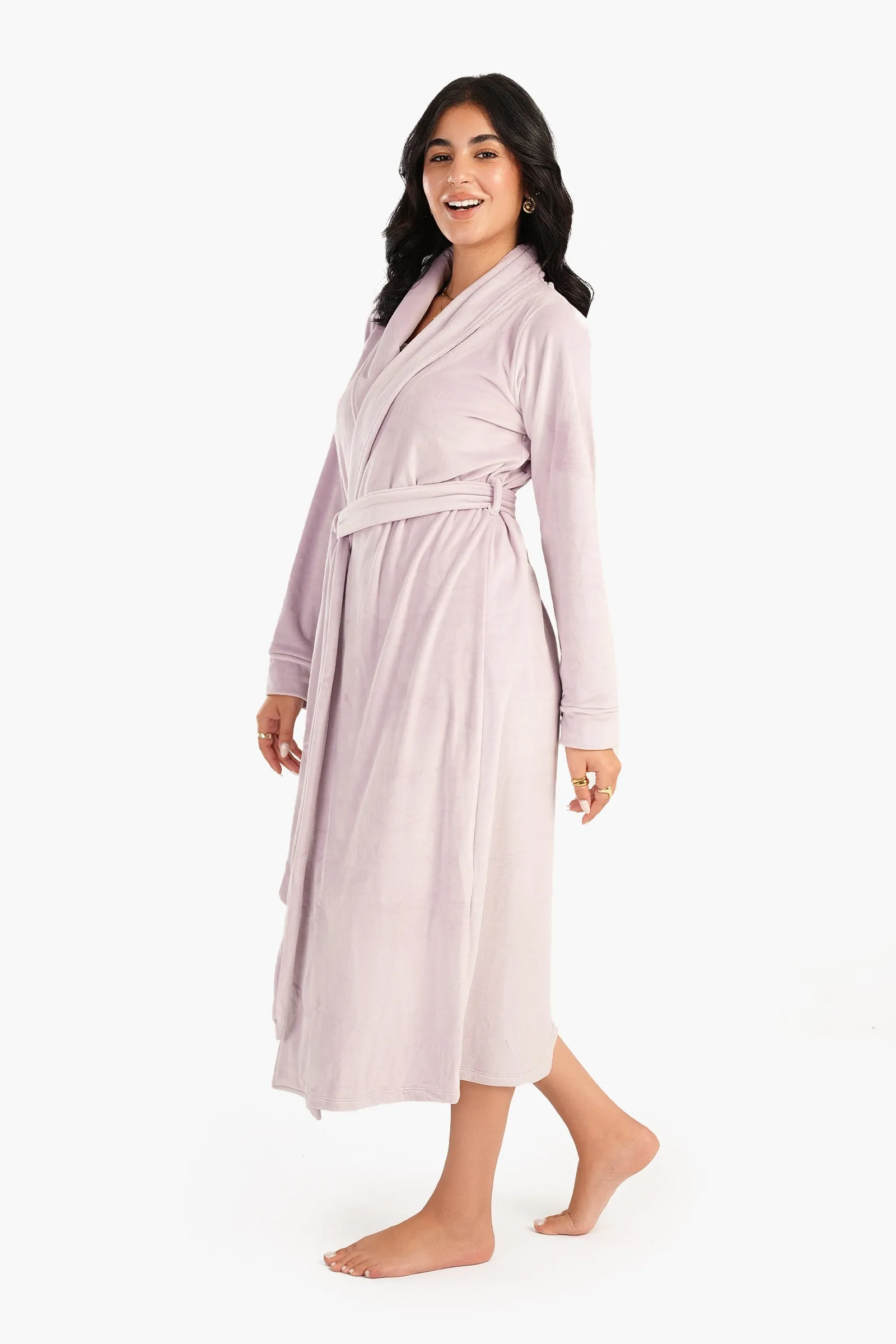 Velvet Shawl Collar Robe