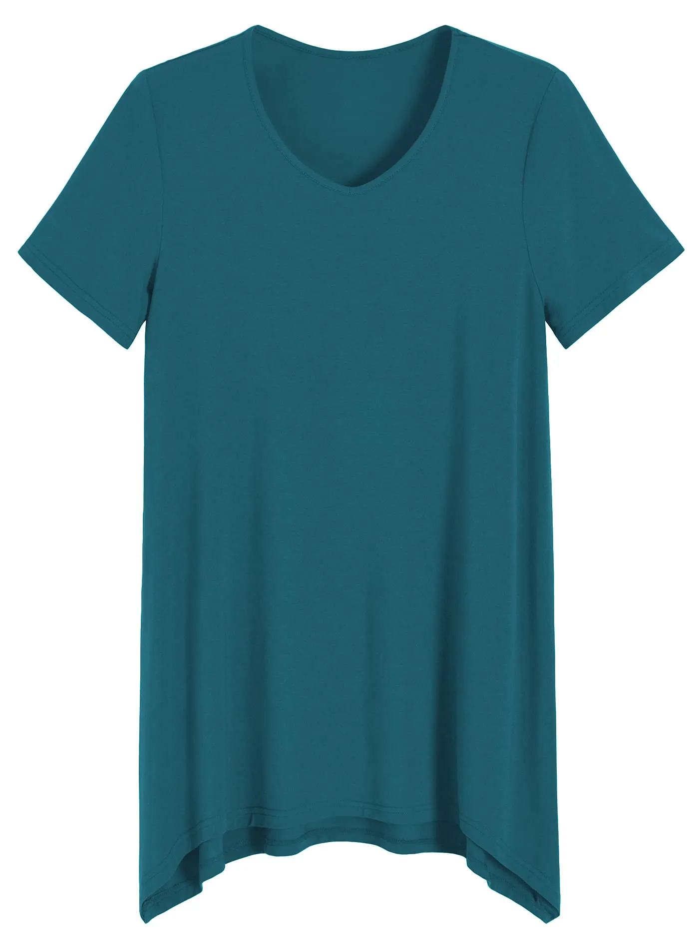 Women's Bamboo Viscose Loungewear Short Sleeves Tunic T-Shirt