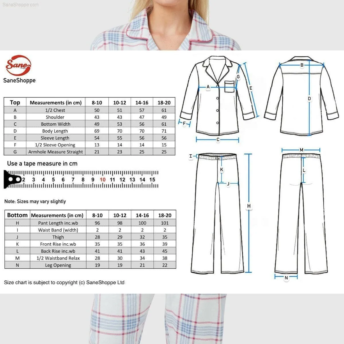 Women's Brushed Cotton Long Sleeve Wincey Pyjama Set Loungewear Spice red Ocean blue