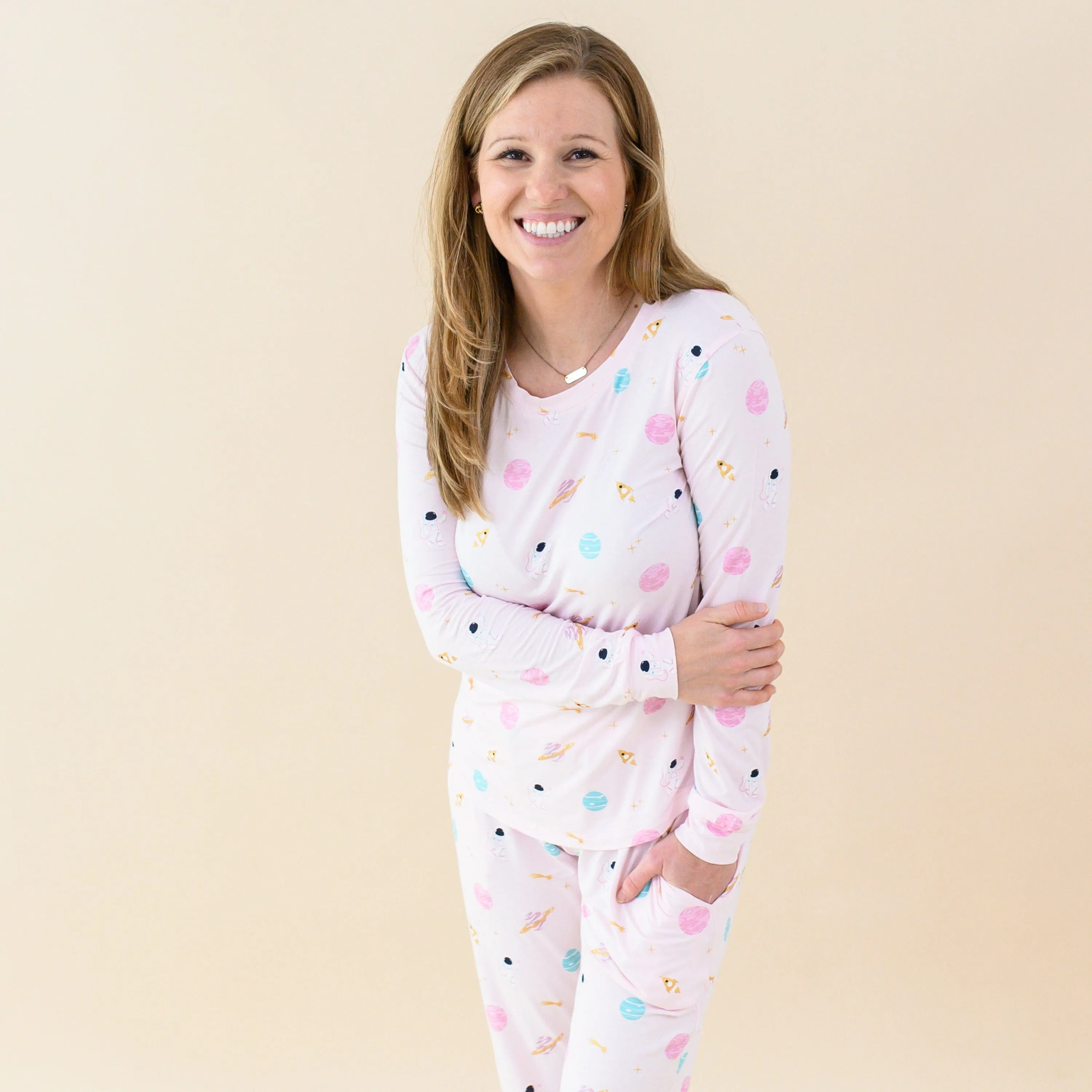 Women's Jogger Pajama Set in Sakura Space